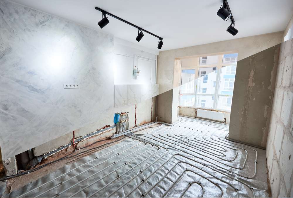 تمديد مواسير التكييف تحت البلاط